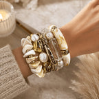 5pc Layered Mixed Bead Bracelet Set