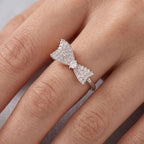 Elegant Bow Pave Statement Ring