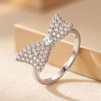 Elegant Bow Pave Statement Ring