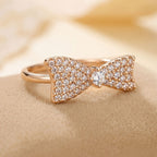 Elegant Bow Pave Statement Ring