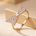 Elegant Bow Pave Statement Ring