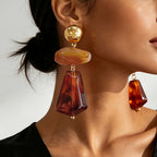 Elegant Amber Tiered Drop Earrings