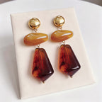 Elegant Amber Tiered Drop Earrings