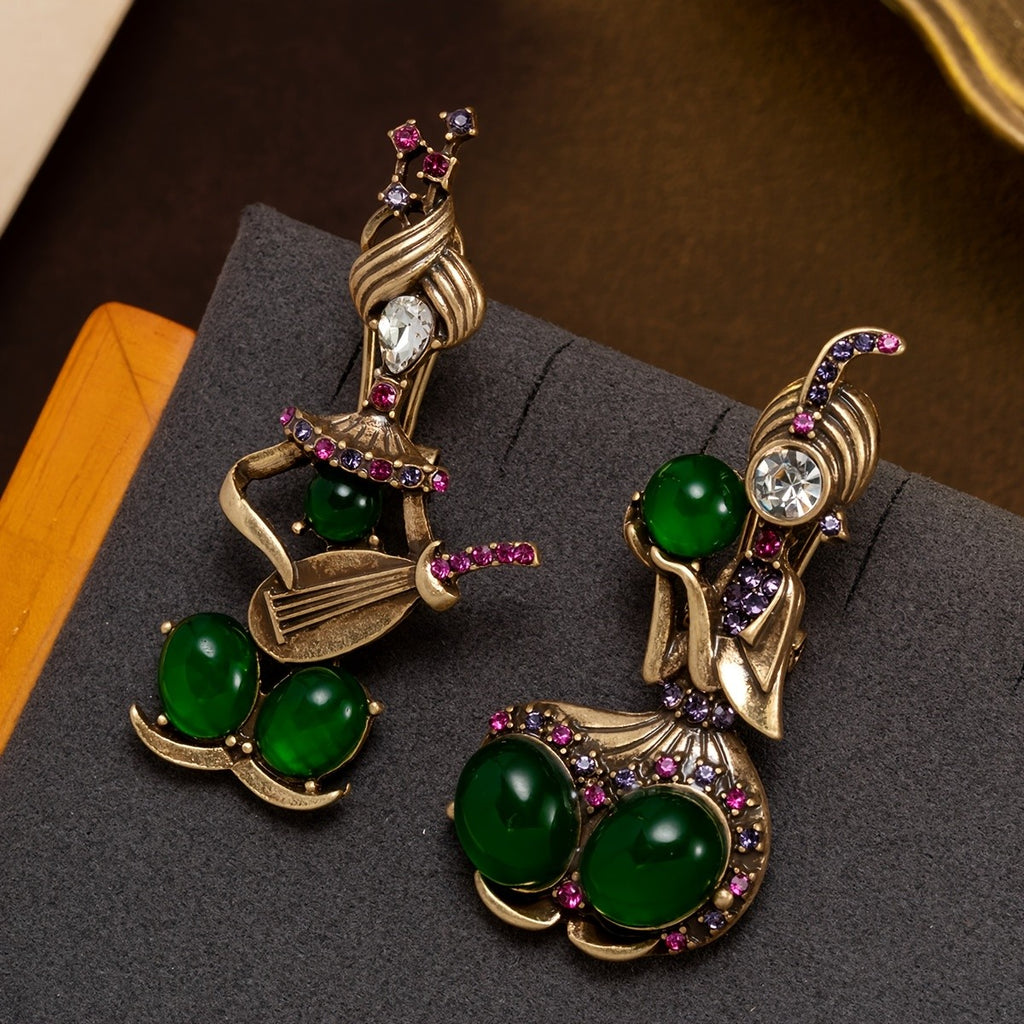 Whimsical Court Figure Drop Earrings