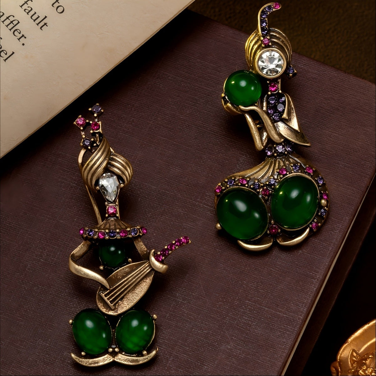 Whimsical Court Figure Drop Earrings