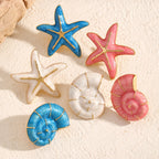Boho Blue Spiral Stud Earrings