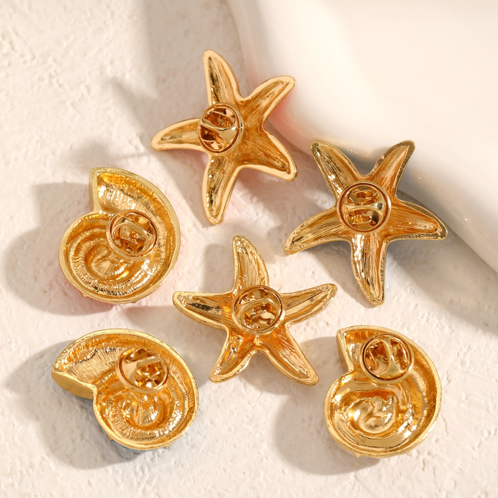 Boho Blue Spiral Stud Earrings