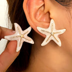 Boho Blue Spiral Stud Earrings