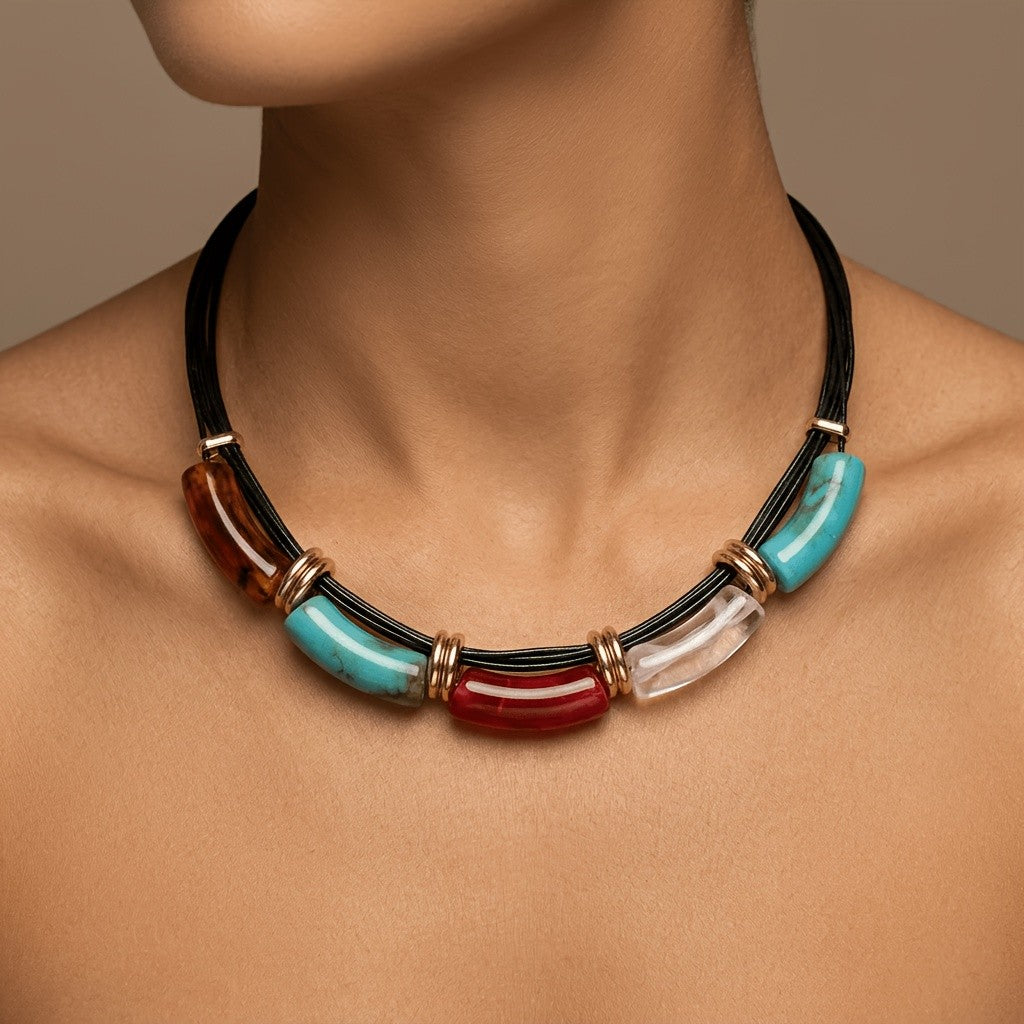 Colorful Arc Tube Necklace