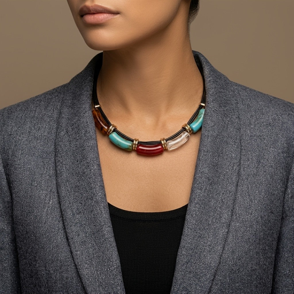 Colorful Arc Tube Necklace