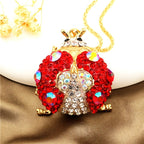 Whimsical Red Ladybug Glass Necklace