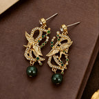 Elegant Swallow Pearl Drop Earrings