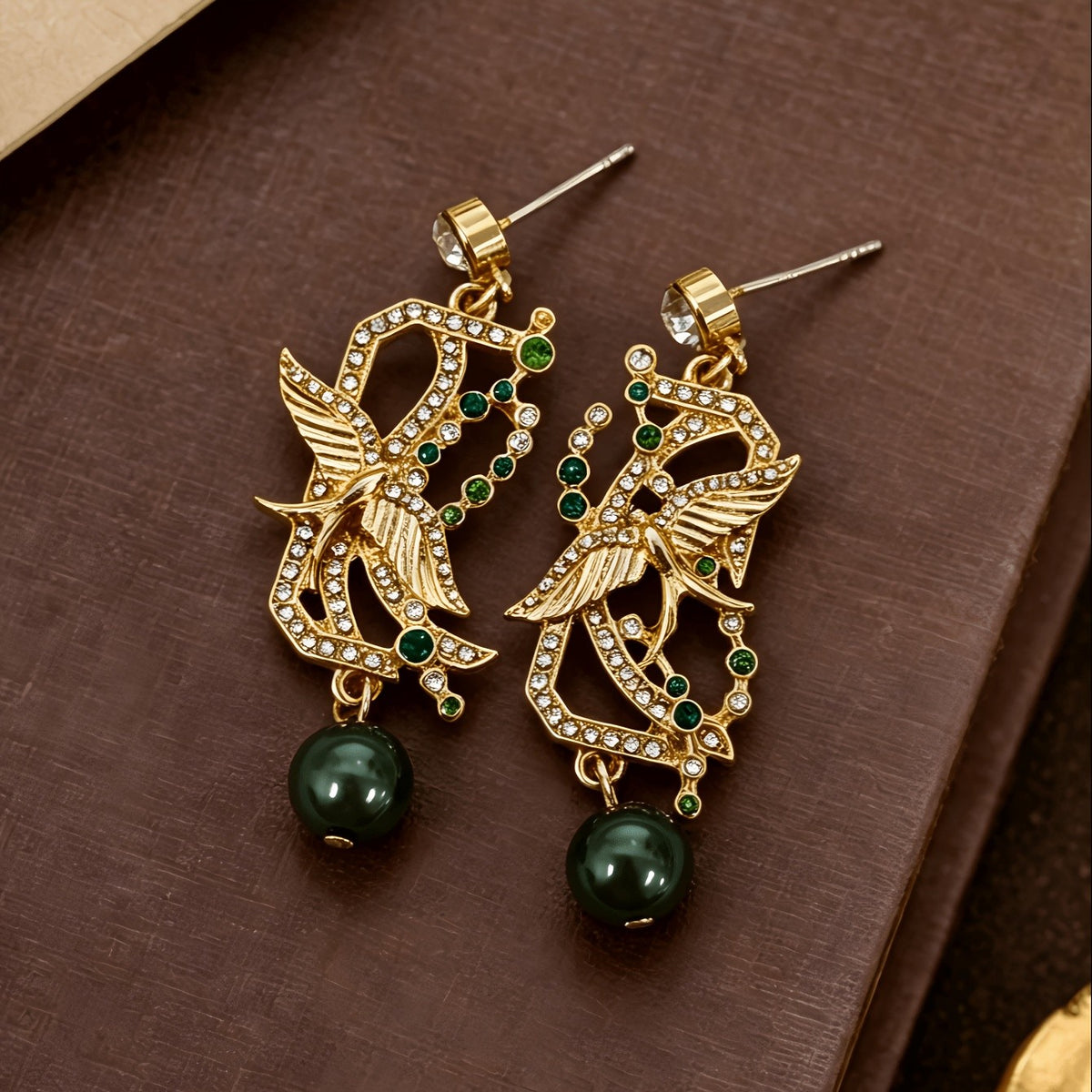 Elegant Swallow Pearl Drop Earrings