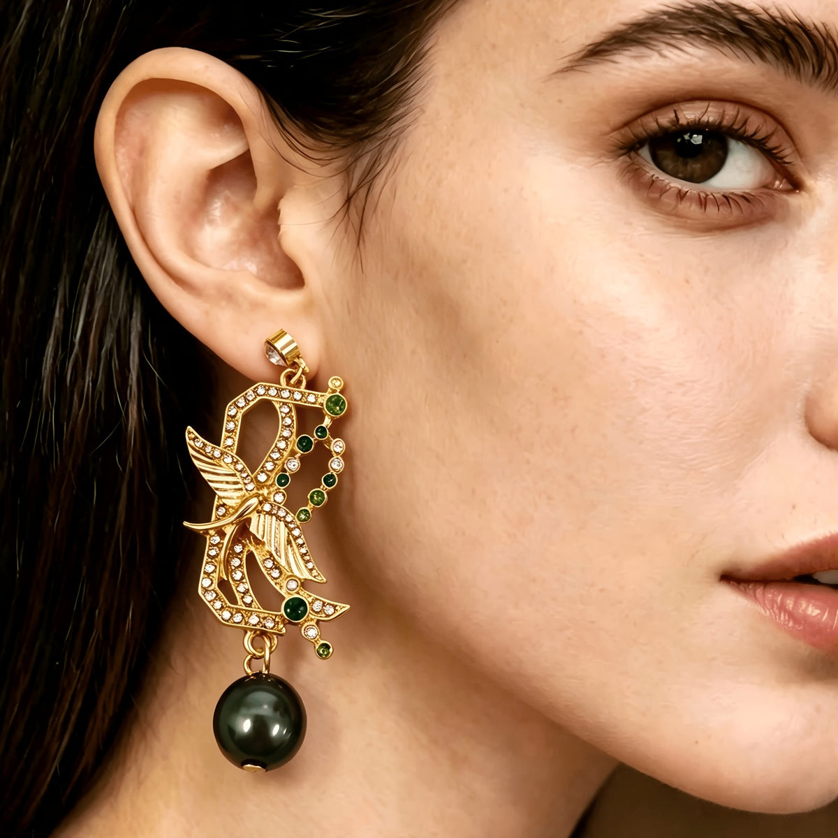 Elegant Swallow Pearl Drop Earrings