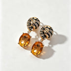 Elegant Spiral Amber Drop Earrings