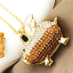 Whimsical Winged Piglet Glass Necklace