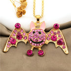 Whimsical Pink Bat Pendant Necklace