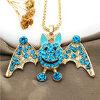 Whimsical Pink Bat Pendant Necklace