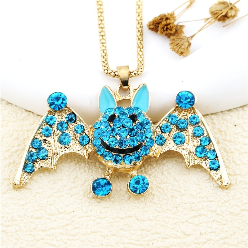Whimsical Pink Bat Pendant Necklace