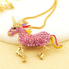 Whimsical Crystal Unicorn Necklace