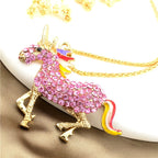 Whimsical Crystal Unicorn Necklace
