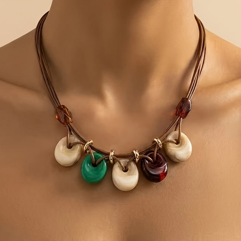 Earthy Donut Pendant Necklace