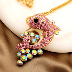Elegant Rainbow Dolphin Pendant Necklace