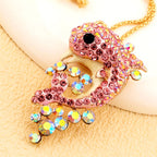 Elegant Rainbow Dolphin Pendant Necklace