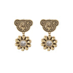Whimsical Bear Sunflower Drop Earrings