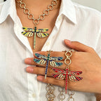 Whimsical Dragonfly Enamel Necklace