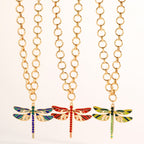 Whimsical Dragonfly Enamel Necklace