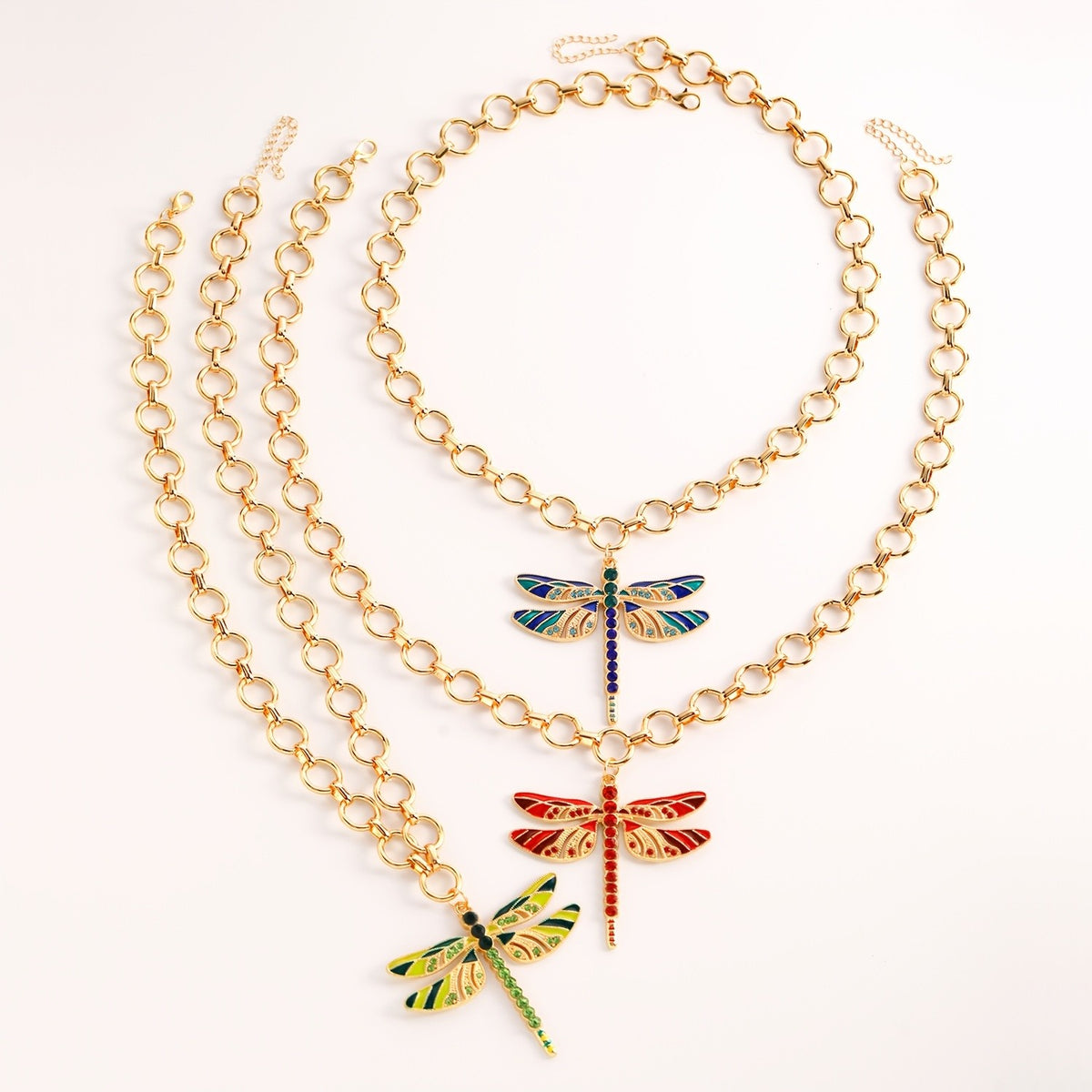 Whimsical Dragonfly Enamel Necklace