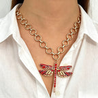 Whimsical Dragonfly Enamel Necklace