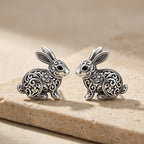 Whimsical Filigree Rabbit Stud Earrings