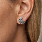 Whimsical Filigree Rabbit Stud Earrings
