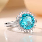 Elegant Round Gemstone Halo Ring