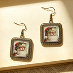 Festive Santa Portrait Drop Earrings