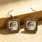 Festive Santa Portrait Drop Earrings