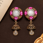 Ornate Floral Jhumka Drop Earrings