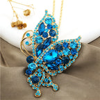 Elegant Blue Butterfly Gemstone Necklace