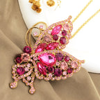 Elegant Blue Butterfly Gemstone Necklace