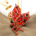 Elegant Blue Butterfly Gemstone Necklace