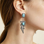 Boho Lightning Bolt Turquoise Drop Earrings