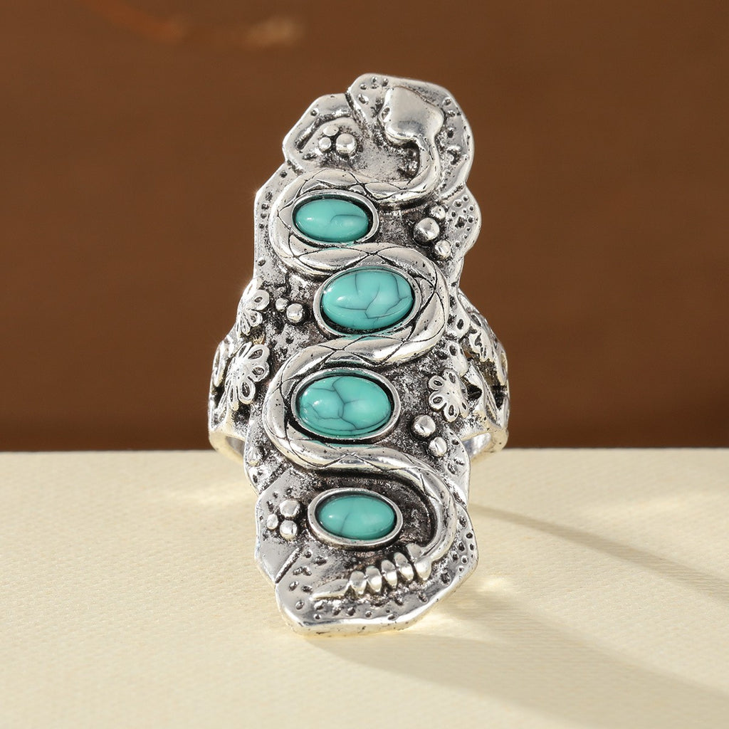 Boho Turquoise Statement Ring