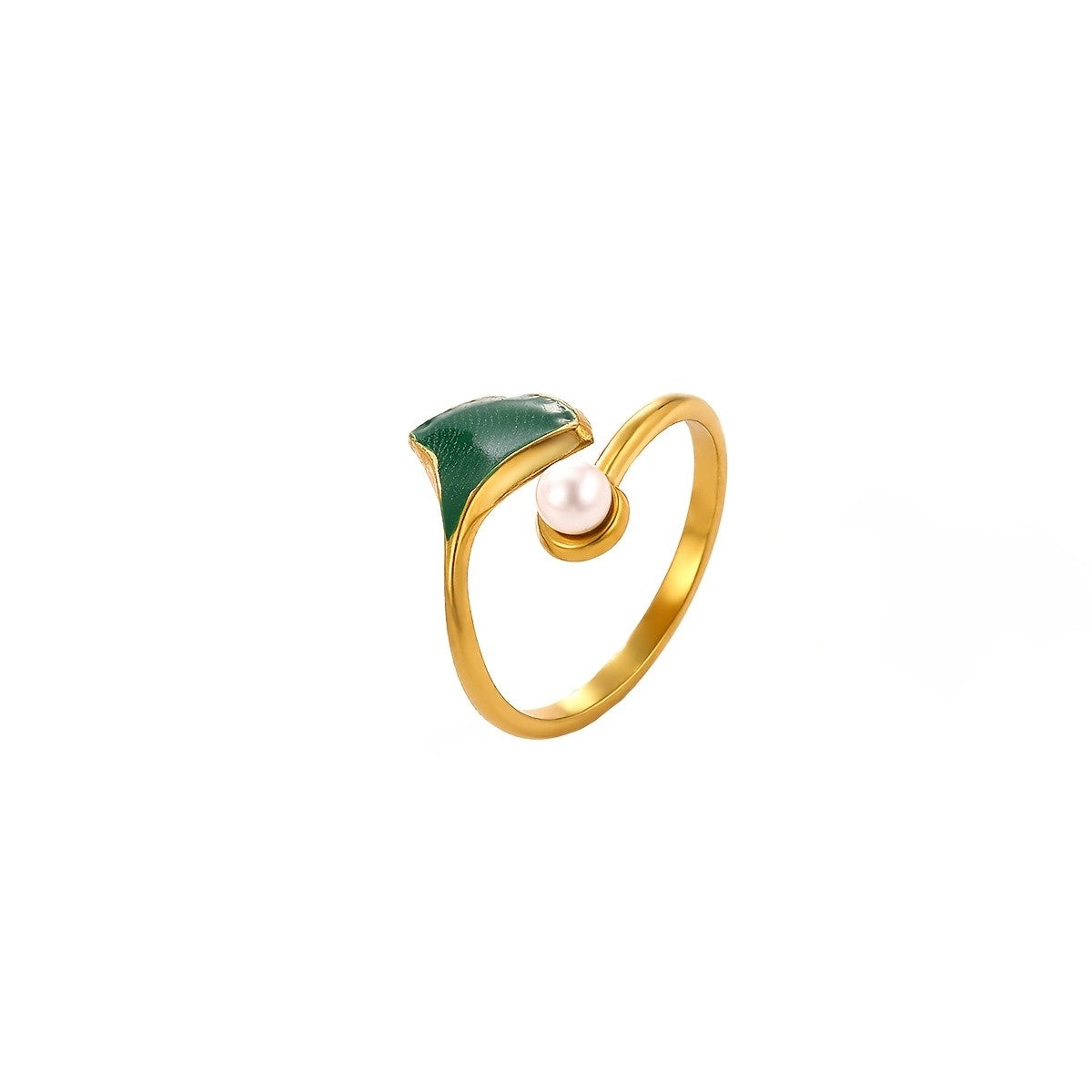 Whimsical Ginkgo Leaf Open Ring