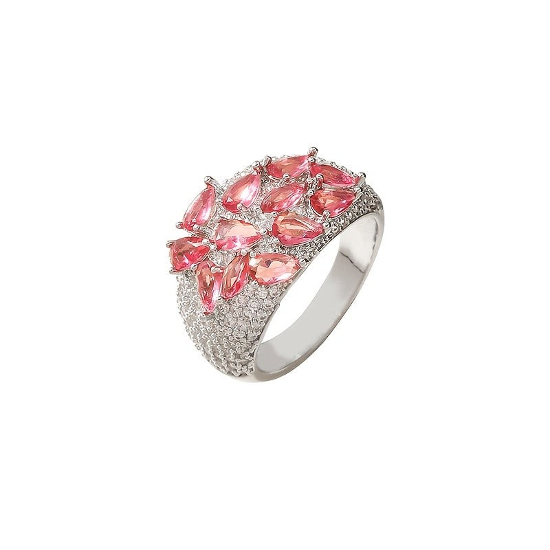 Elegant Pink Marquise Statement Ring