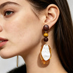 Boho Resin Bead Drop Earrings