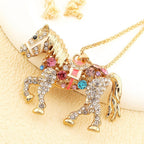 Whimsical Rainbow Horse Necklace