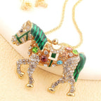 Whimsical Rainbow Horse Necklace