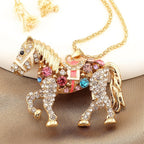 Whimsical Rainbow Horse Necklace
